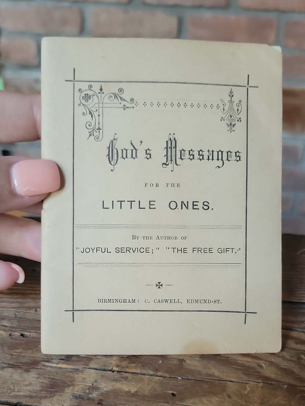 Antique 1900s Religious Booklet God's Messages for Little Ones, Caswell Paper